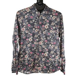 Paisley‎ & Gray Mens Slim Fit Floral Button Down Shirt Gray Pink Large 17 L